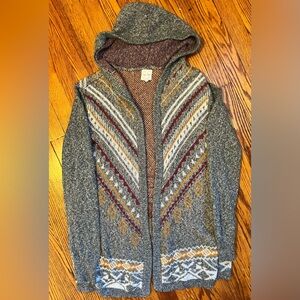 Hippie Rose Gray and Red Knit Cardigan